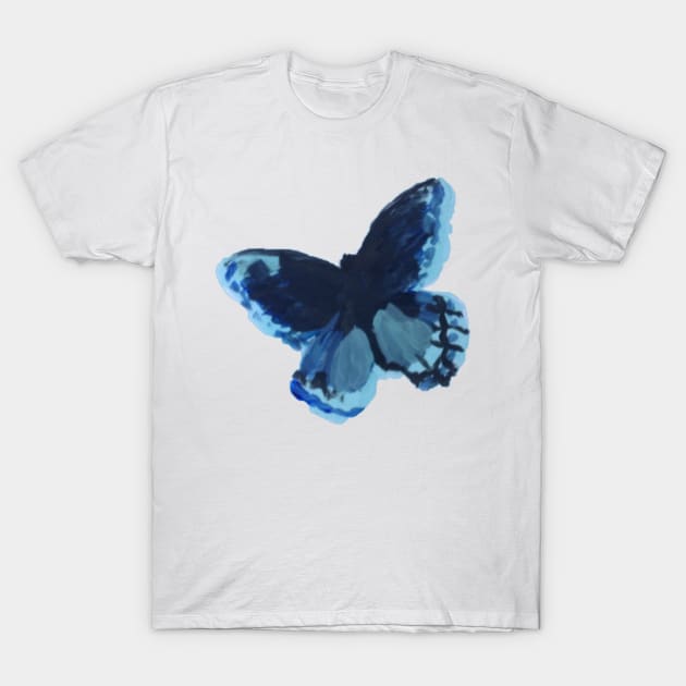 Black and Blue Butterfly T-Shirt by 1000Words-Emily